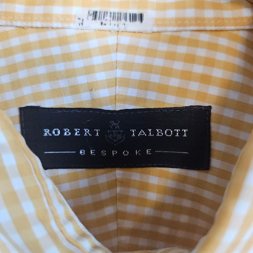 Robert Talbott Orange & White Checks French Cuffs… - image 4